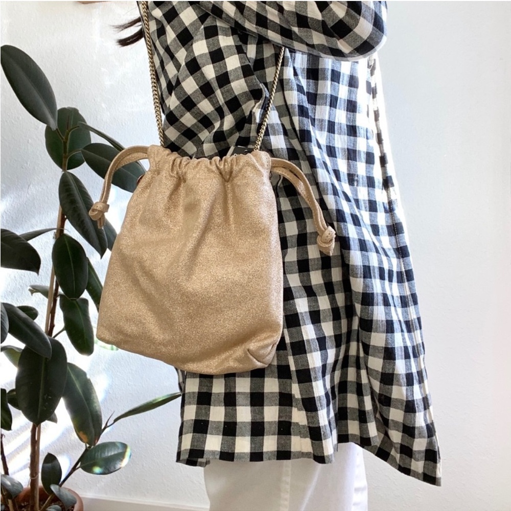 Clare V Gold Drawstring Bag